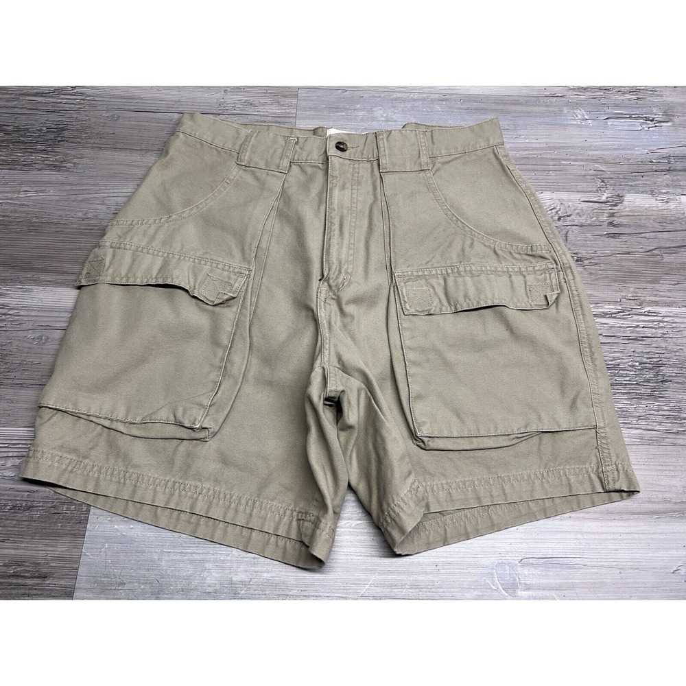FG Field Gear Khaki Cargo Shorts Men's 33 Tan‎ 100% Cotton Hiking Outdoors